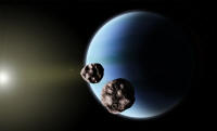 A single close encounter between a binary and Neptune