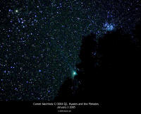 Comet Machholz, Hyades, Pleiades - photo by David Lee